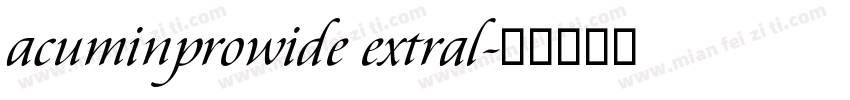 acuminprowide extral字体转换